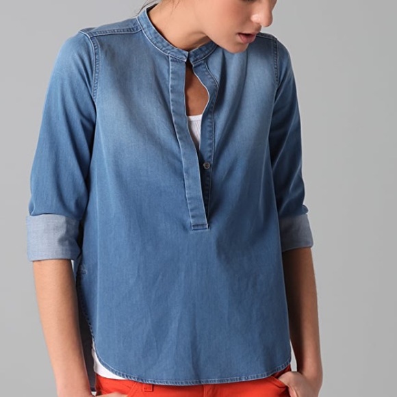 VINCE Jean Shirt Size 10 / Medium - Picture 2 of 11